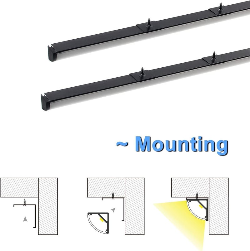 VST 20pack 3.3ft LED Channel, V Shape Led Diffuser Channel, LED Aluminum Channel System with Milky Cover, End Caps and Mounting Clips, Aluminum Profile for LED Strip Light Very Easy Installation - Image 4